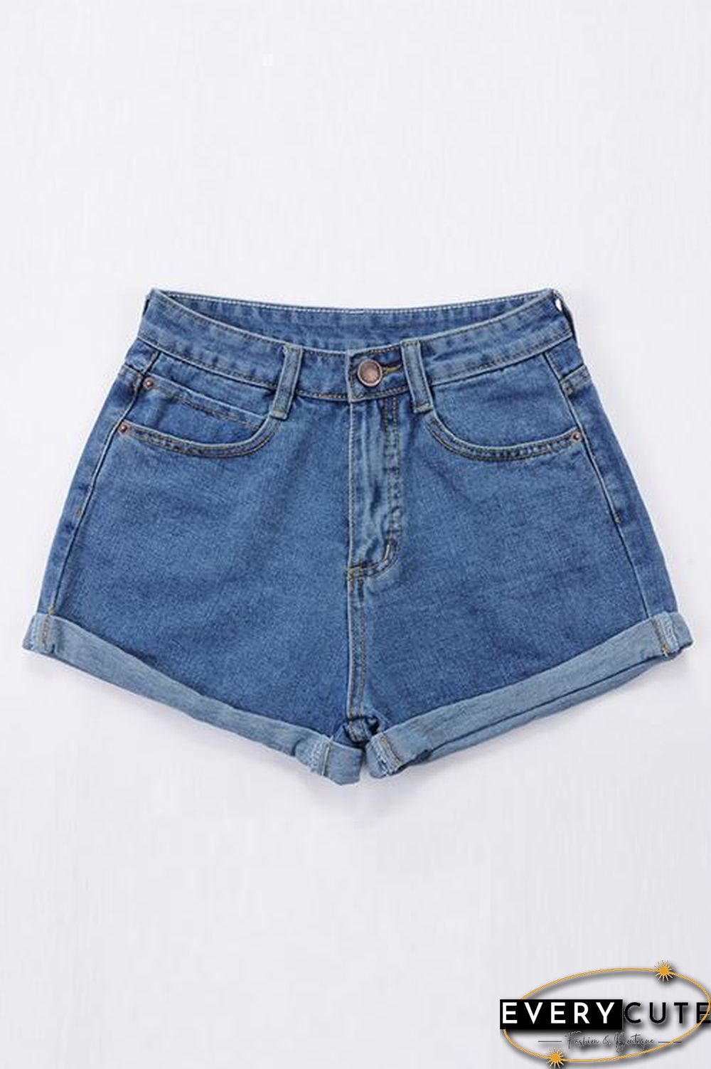 Classic Pocket High Waist Denim Shorts