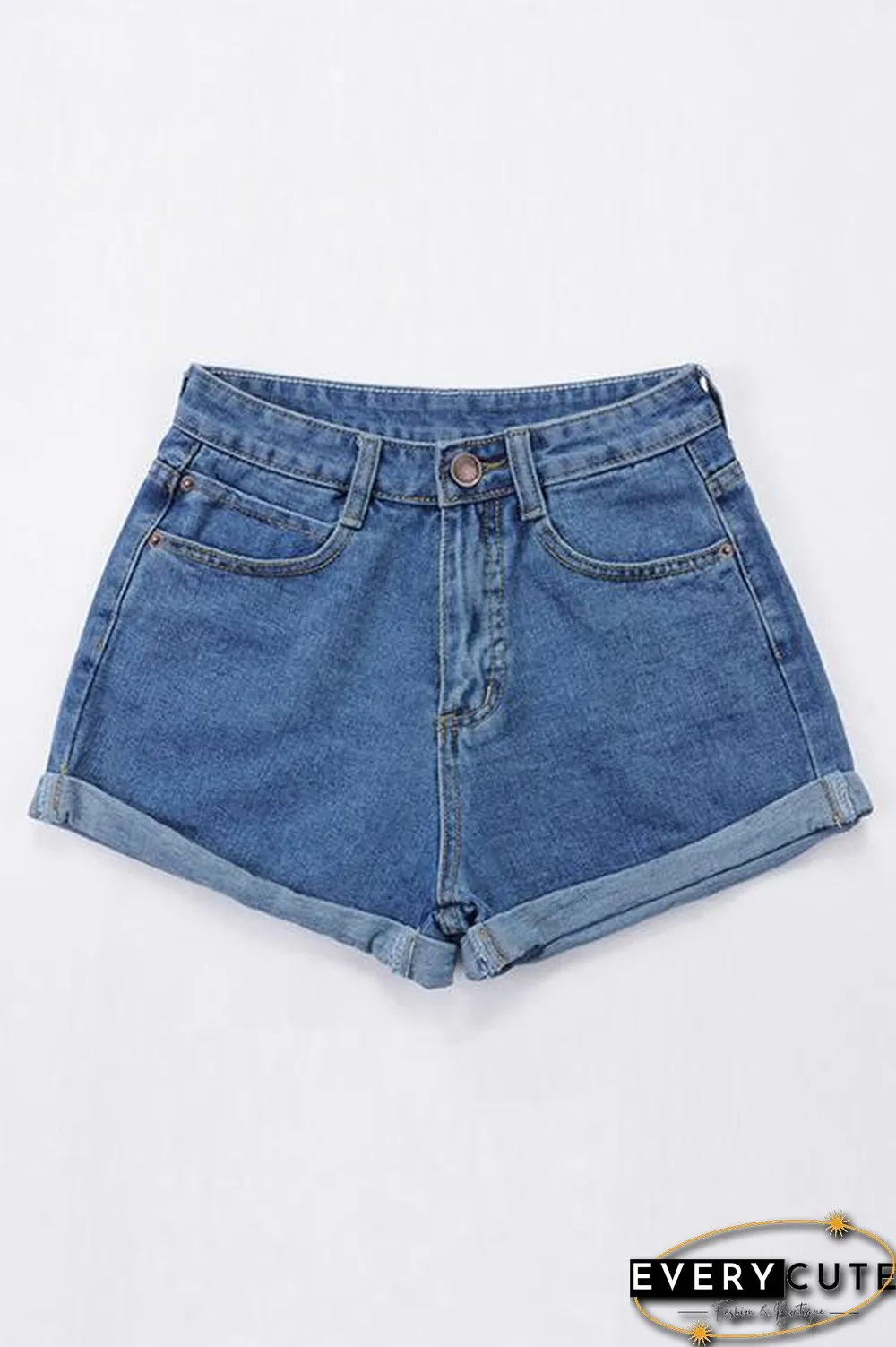 Classic Pocket High Waist Denim Shorts