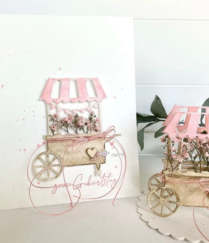 Piggy Craft metal cutting dies cut die mold Bunting caravan decoration Scrapbook paper craft knife mould blade punch stencils