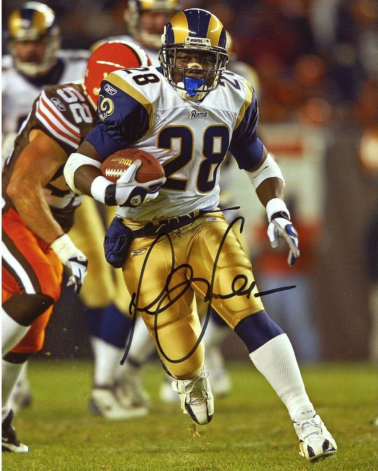 Marshall Faulk Autographed Signed 8x10 Photo Poster painting ( HOF Rams ) REPRINT