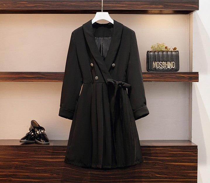 XL-5XL Plus Size Black Long Sleeve Elegant Dress SP16972