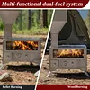[US Local Warehouse] Hot Tent Stove with Chimney Pipe Portable Camp Stove with Oven Burning Fireplace for Outdoor Heating & Cooking Ice Fishing Hunting (Conventional)