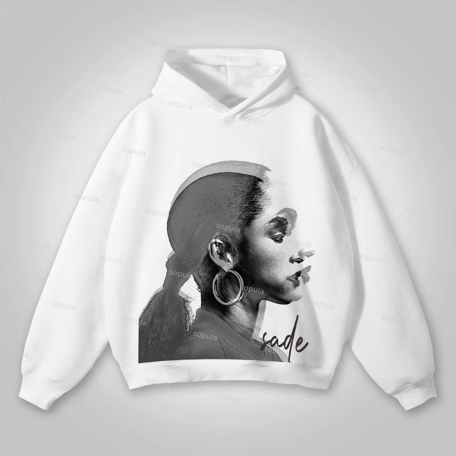 Vintage Sade Adu Print Cotton Hoodie - Sopula｜Premium Graphic Tees & Graphic Clothing