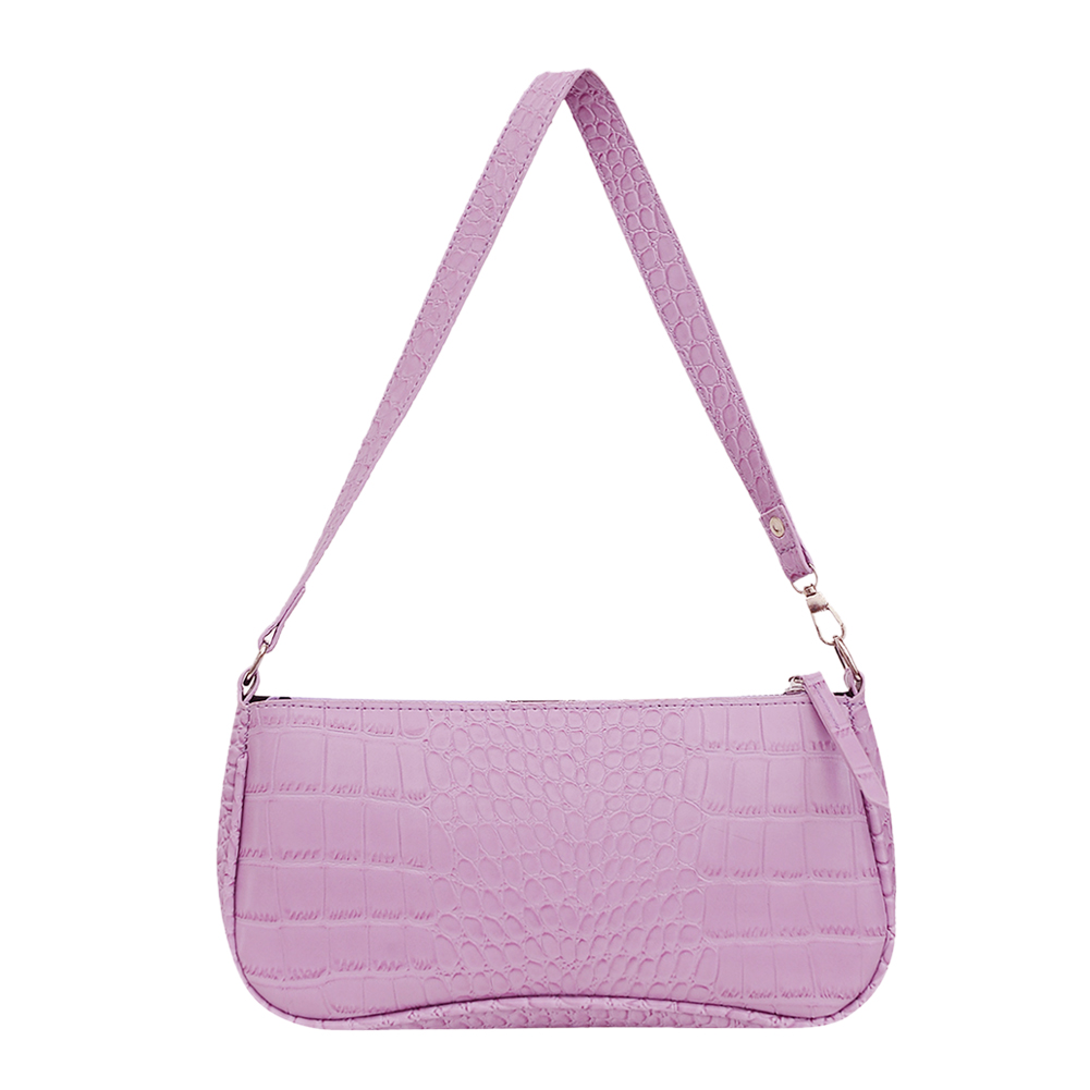 

Fashion Alligator PU Handbags Women Solid Underarm Shoulder Bags -Purple, 501 Original