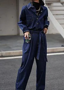 Girls' fashionable denim jacket high waistband jeans 2-piece set