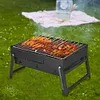 Stainless Steel Portable Folding BBQ Grill Small Smoker Charcoal Grill for Party