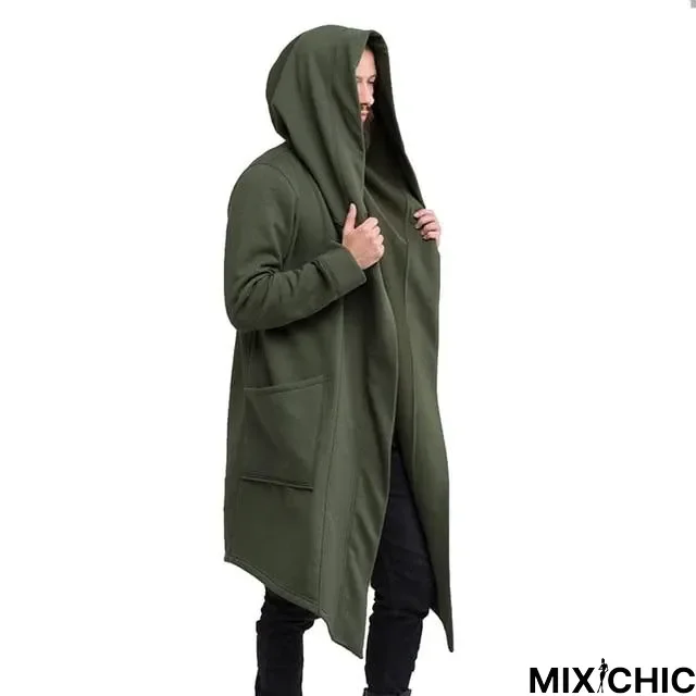 Men Sweatshirts Black Hip Hop Mantle Hoodies Fashion Jacket Long Sleeves Cloak Man's Coats Outwear