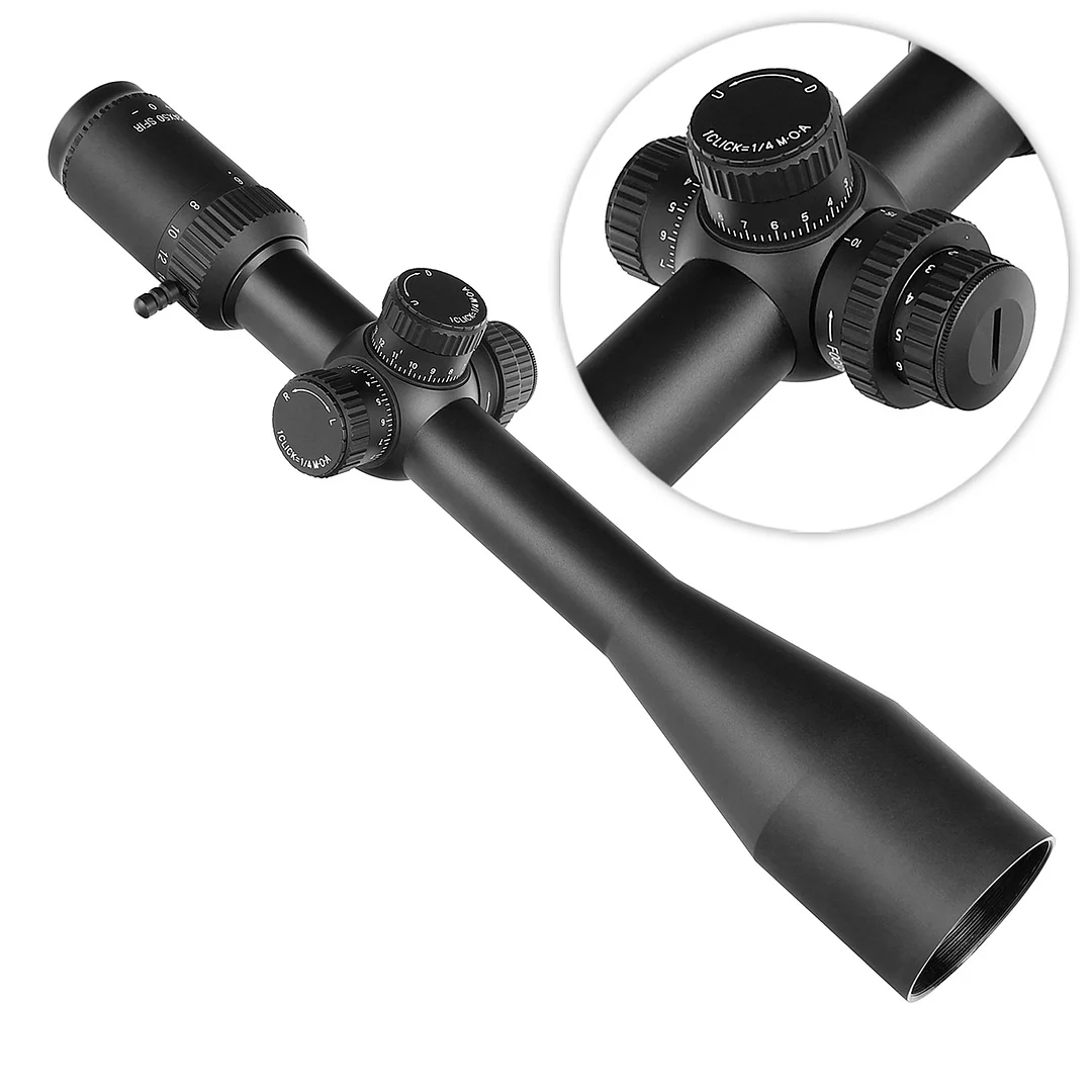 ohhunt® 6-24X50 SFIR Long Range Rifle Scopes 30MM SFP Red Illumination SIDE AO