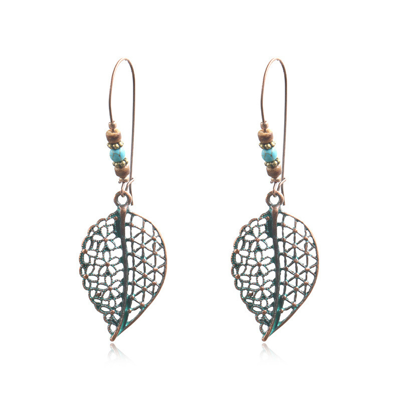 Women's Bohemian Retro Turquoise Hollow Exotic Earrings