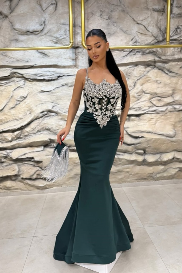 Sleeveless Gemstone Gorgeous Mermaid Evening Dress | ZT0411