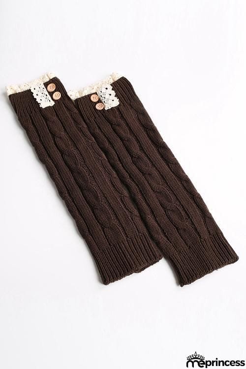 Lace Rim Braided Leg Warmers Lace Rim