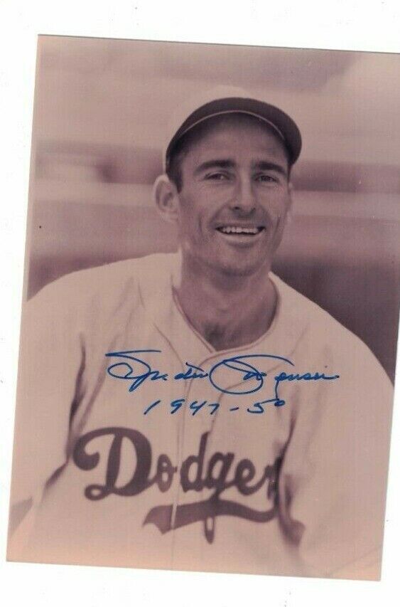 Spider Jorgensen Brooklyn Dodgers Signed 3 1/2 x 5