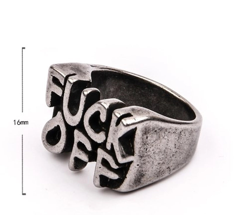 Hip-Hop Letter Titanium Steel Polishing Men’s Rings