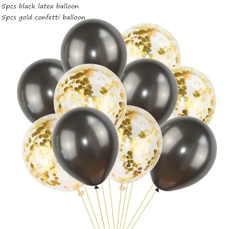 10Pcs Mixed Confetti Balloons Happy Birthday Party Helium Balloon Decorations Wedding Festival Latex Balloon Party Supplies