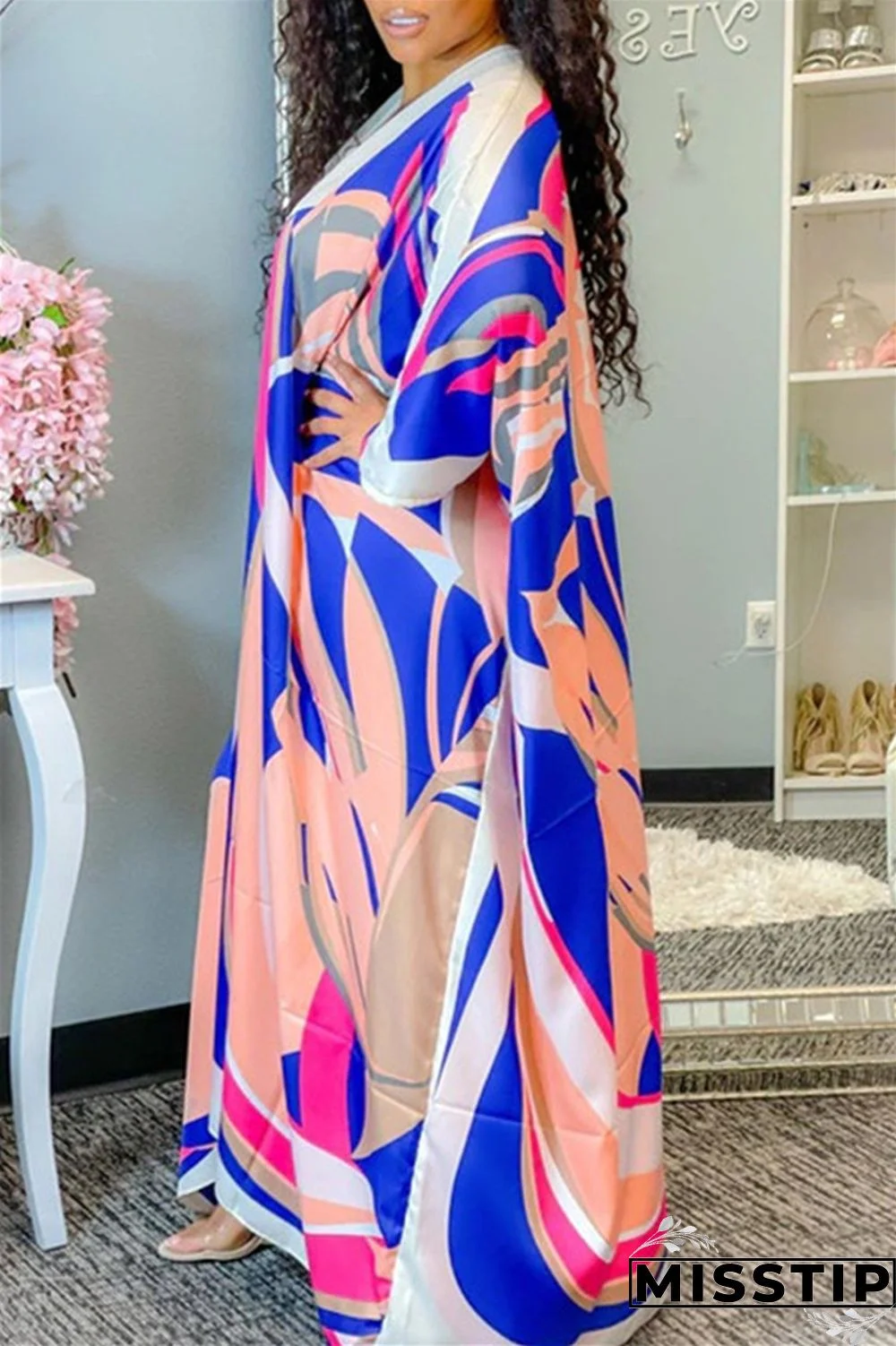 Blue Fashion Casual Print Cardigan Outerwear