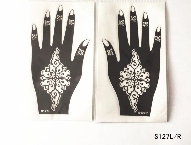 2Pcs/Set Temporary Tattoo stencil 25 designs Body Art Men Women Indian Henna pattern Beauty Waterproof Fake Arm Hand Reuse tatoo