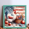 American Flag And Hen-11CT Stamped Cross Stitch 40*40cm/15.75*15.75in