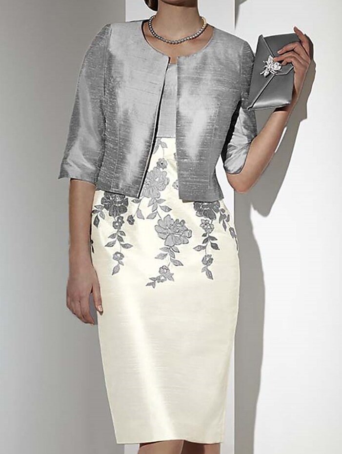 Women's Two Piece Dress Knee Length Dress