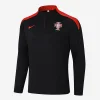 2024-2025 Portugal Half-Pull Training Suit Black Football Shirt Set