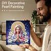 uk.everydayedeals DIY Pearl Painting With Frame - Handmade Self-Adhesive Pearls - Lady(25*25cm)