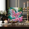 (Pre-Framed)Pink Butterfly-Special Shape Diamond Painting Kit(25x25cm)