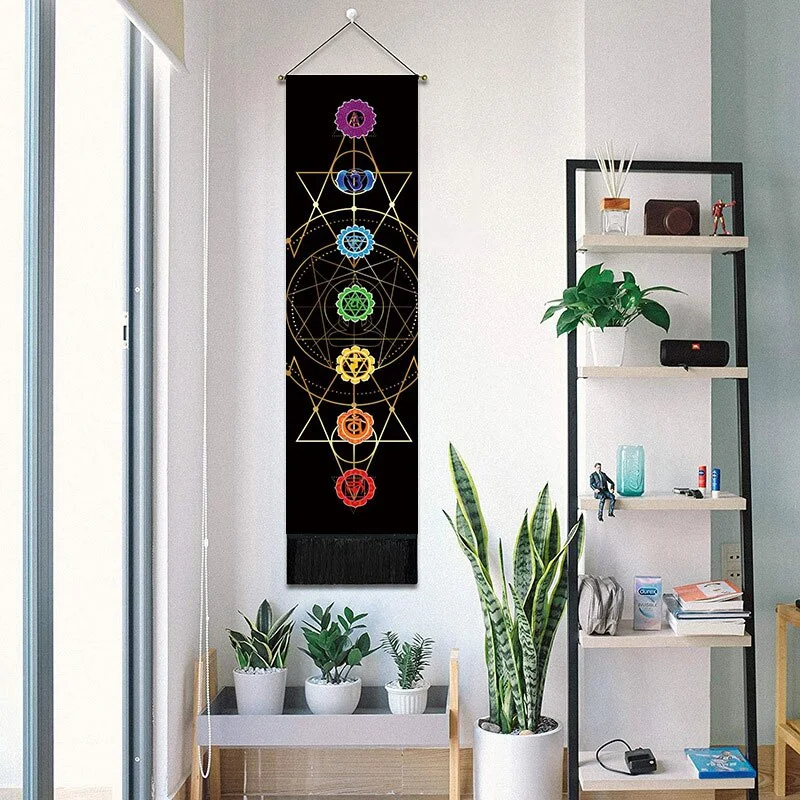 Bohemia Hippie Phase Tapestry Witchcraft Tarot Wall Hanging Matrix Macrame Throw Blanket Home Decor Wall Hanging Office Decor