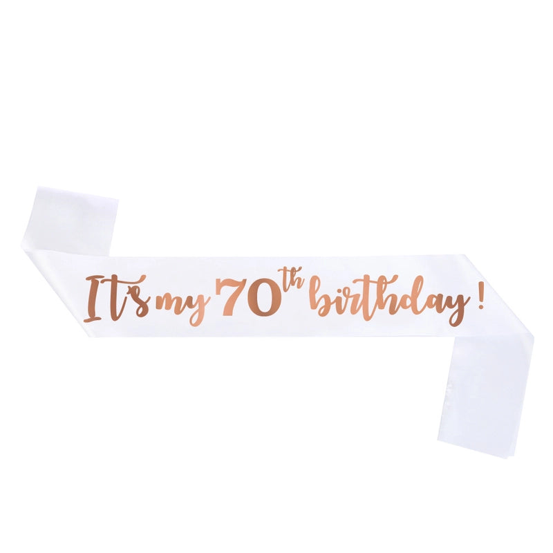 Hot Sale Champagne Birthday Shoulder Strap Crown Set 16 18 21 30 40 50 60 70 80 Headband