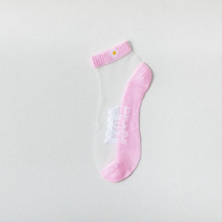 (10 Pairs ) Vanccy Crystal Transparent Invisible Boat Socks QueenFunky