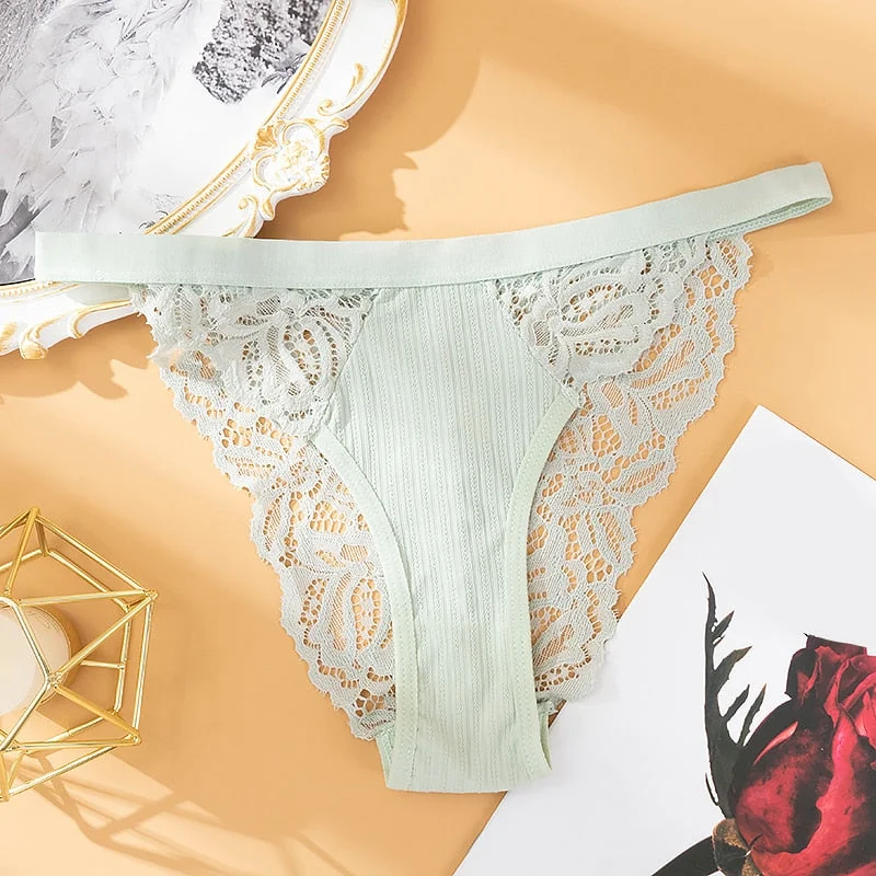 Women Underwear Panties Solid Comfort Underpants Seamless Lace Briefs for Female Sexy Hollow Out Low Rise Panty Intimates