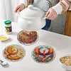4Pcs Wooden Phoenix DIY Diamond Painting Placemats with Holder for Home Decor