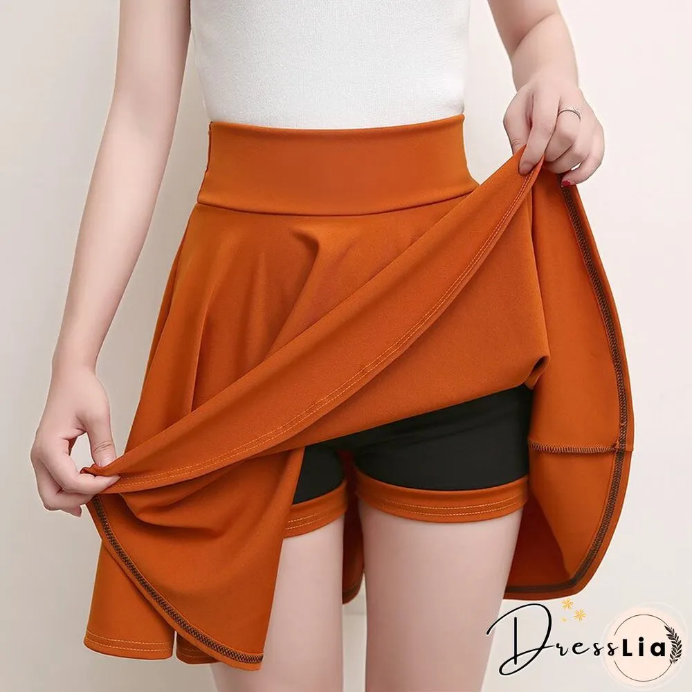Fashion Kawaii A-Line Mini Skirts Women Summer Elegant High Waist Elastic Dance New School