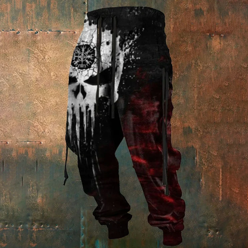 Men's Viking Skulls Print Sweatpants / Rvogue / Rvogue