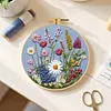 Flowers DIY Stamped Embroidery Kit with Embroidery Hoop Needlepoint Kit 30x30cm for Adults Beginners Craft Lovers Gift tapestrymarket