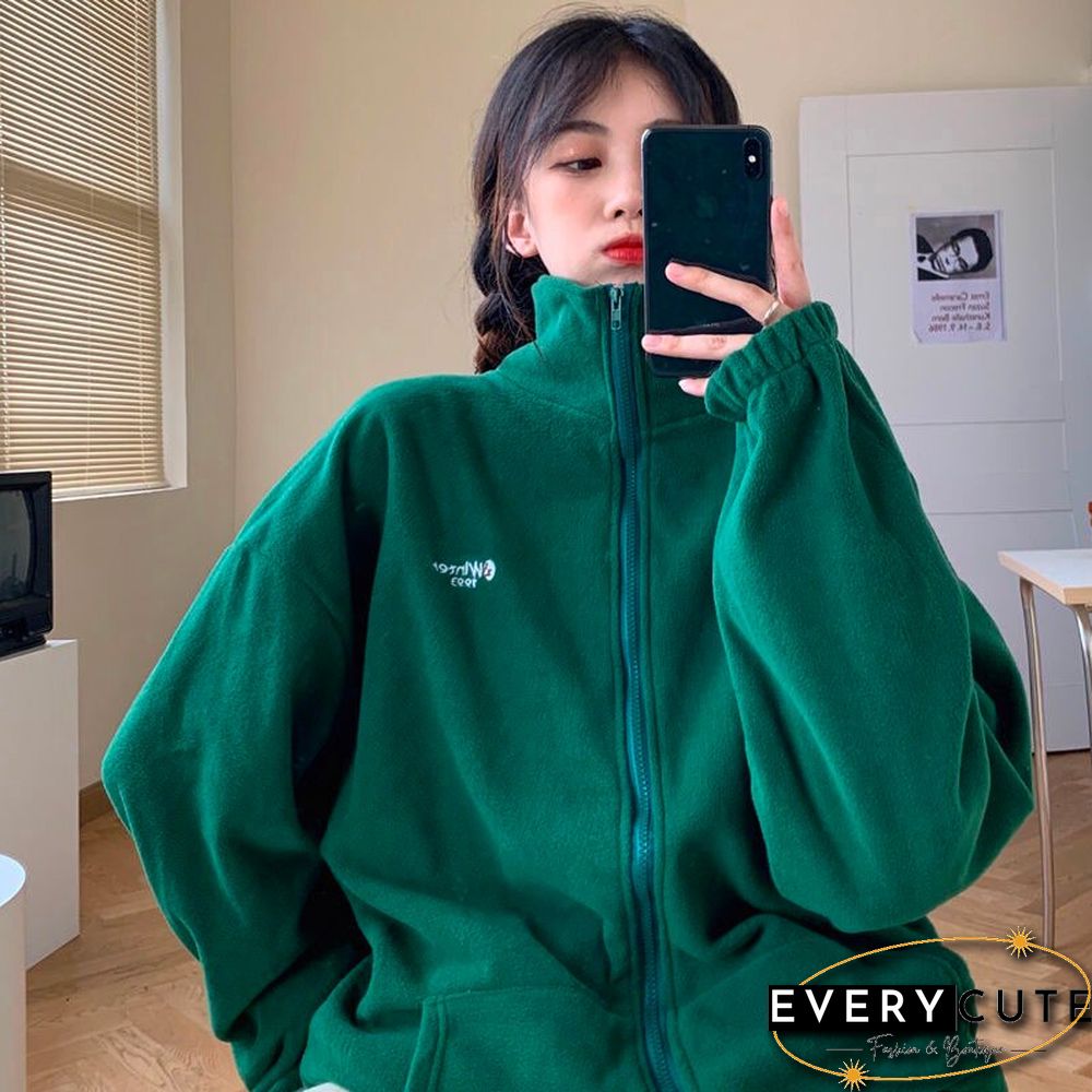 Harajuku Long Sleeve Oversized Hooded Sweatshirts Women Winter Vintage Clothes Woman Warm Thick Jacket Sweetshirt Zip Up Hoodies