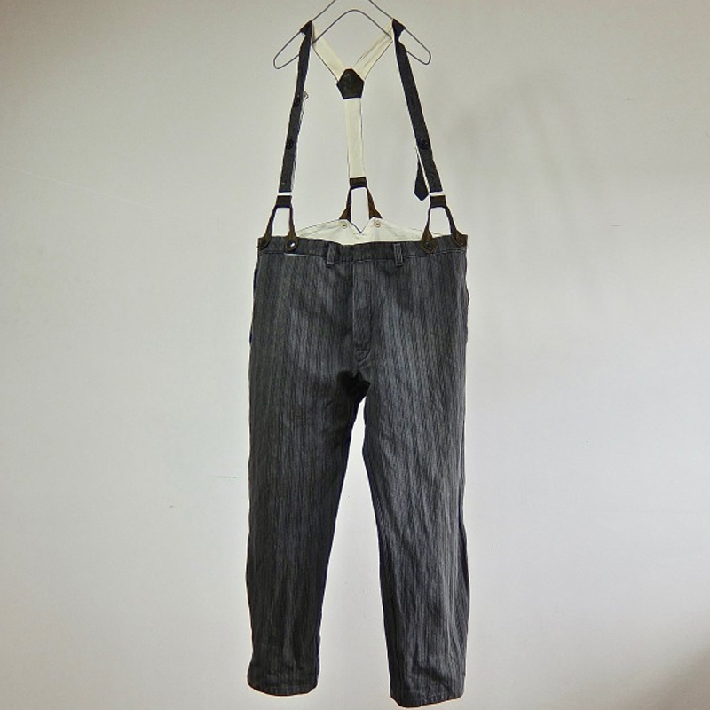 Men's Retro Gray Striped Pants