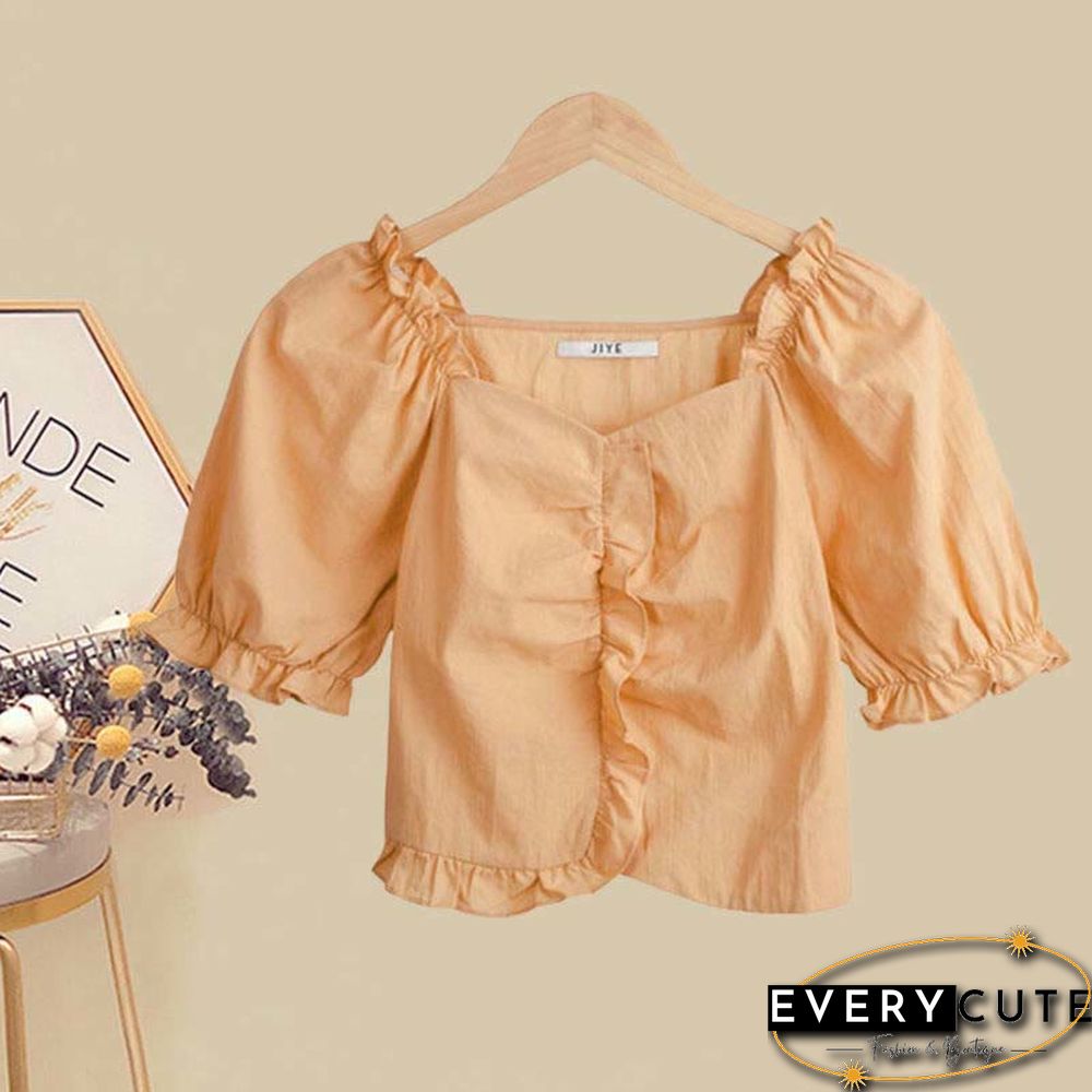 Bow Knot Butterfly Tulle Crop Top T-Shirt Fishtail Denim Skirt Two Pieces Set