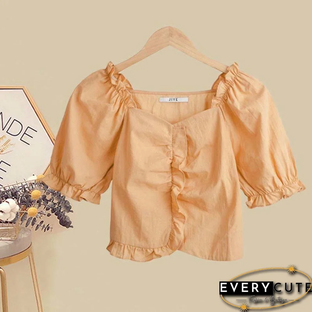 Bow Knot Butterfly Tulle Crop Top T-Shirt Fishtail Denim Skirt Two Pieces Set