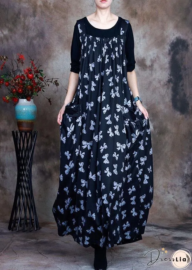 Plus Size Navy Print Pockets asymmetrical design Fall 2 Piece Outfit