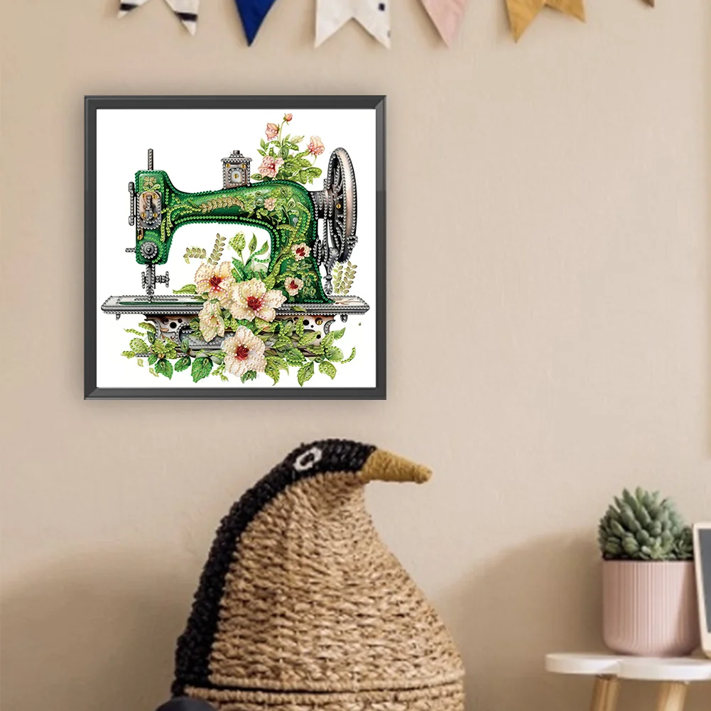 Diamond Painting - Partial Special Shaped Drill - Sewing Machine(Canvas|30*30cm)