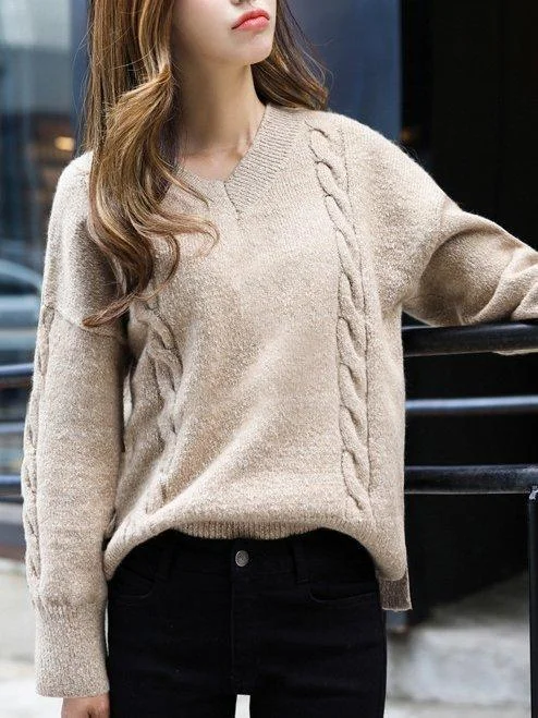 Long Sleeve V Neck Sweater