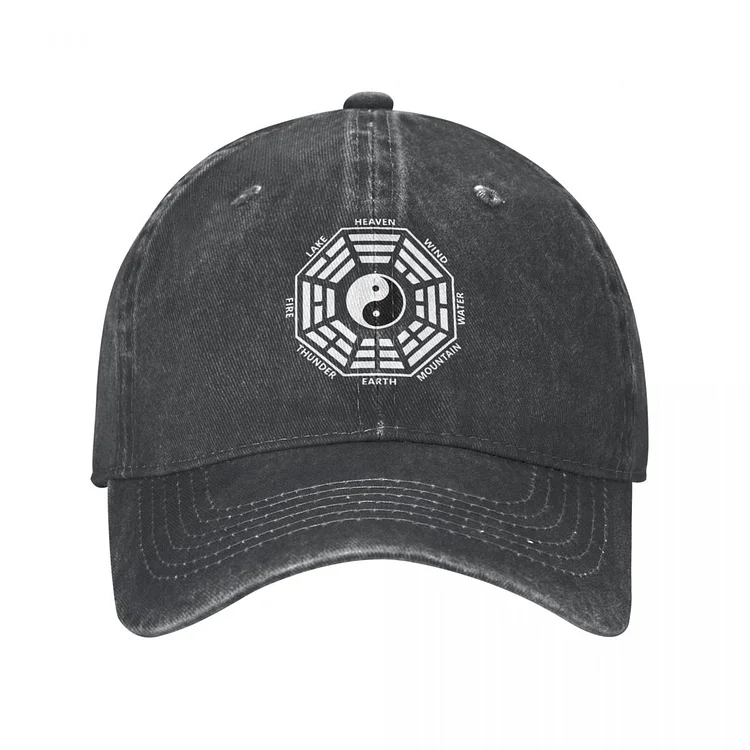 Tai Chi Yin Yang Fu Xi Bagua Ancient Symbol I Ching Baseball Caps Distressed Cotton Snapback Cap Chinese Travel Hats Cap