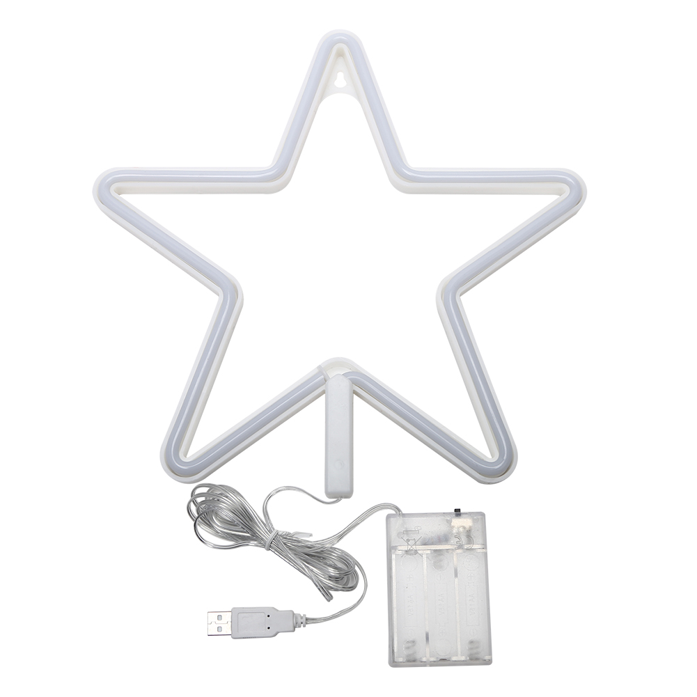 

USB Battery Chargeable LED Indoor Neon Night Lights Decor Star Shape Lamp, Pink, 501 Original