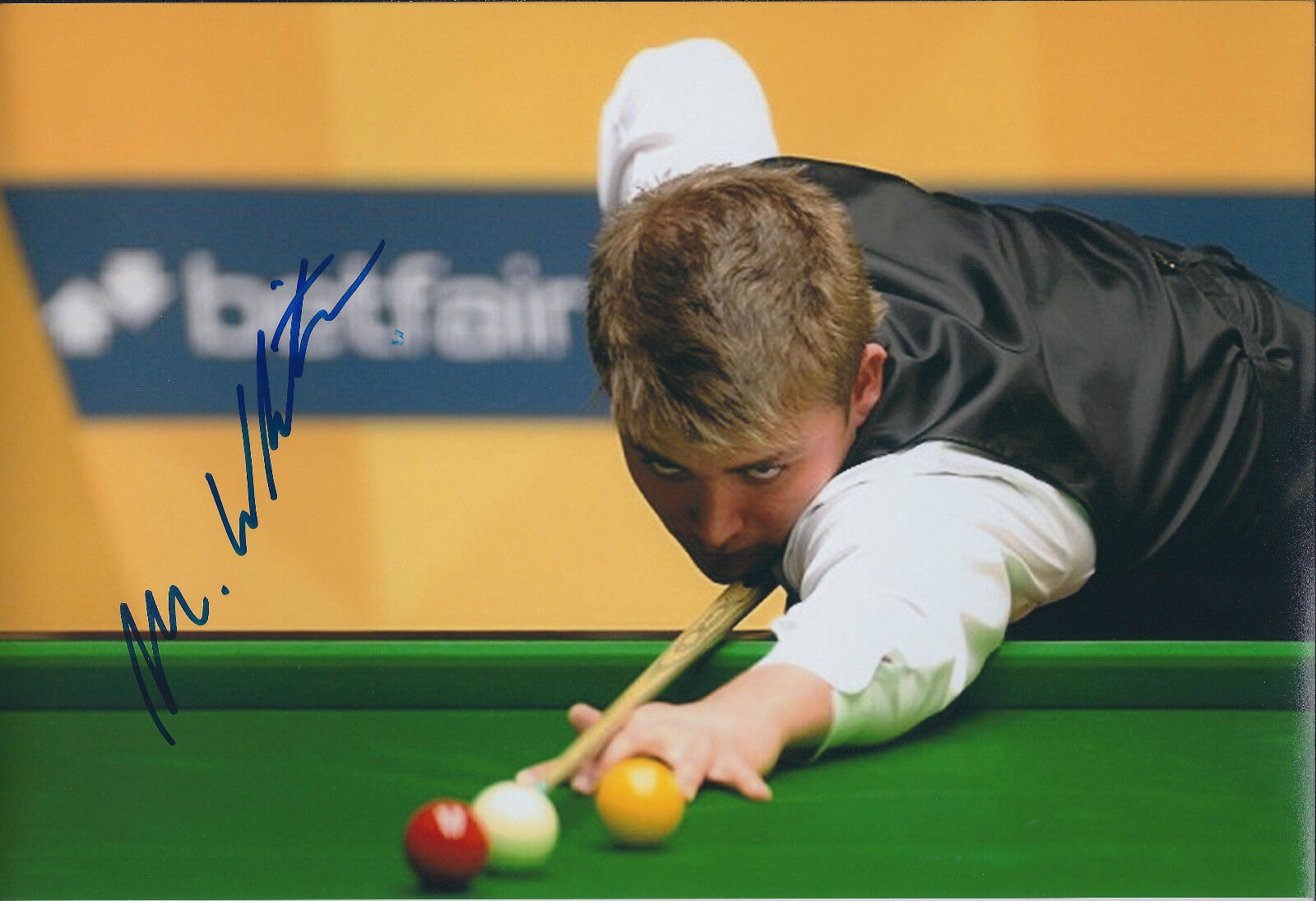 Michael WHITE SIGNED Photo Poster painting Autograph COA AFTAL Welsh SNOOKER Player Crucible