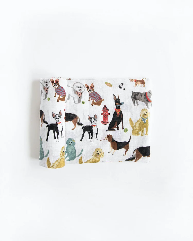Cotton Muslin Swaddle Blanket - Woof