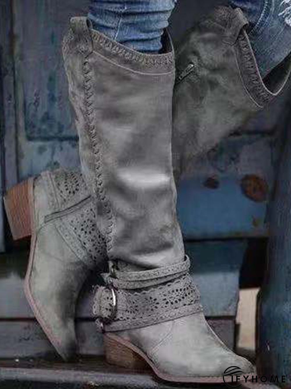 Daily Hollow-Out Spring Fall Cowboy Boot | IFYHOME