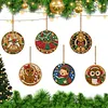 Peinture en diamant perle DIY de No&euml;l 6 pi&egrave;ces d&rsquo;ornements en bois 3,07x3,07 pouces