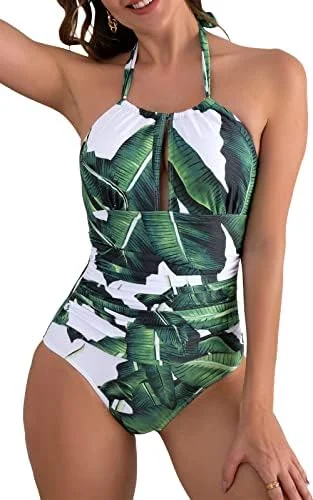 V Neck One Piece Tummy Control Swimsuits