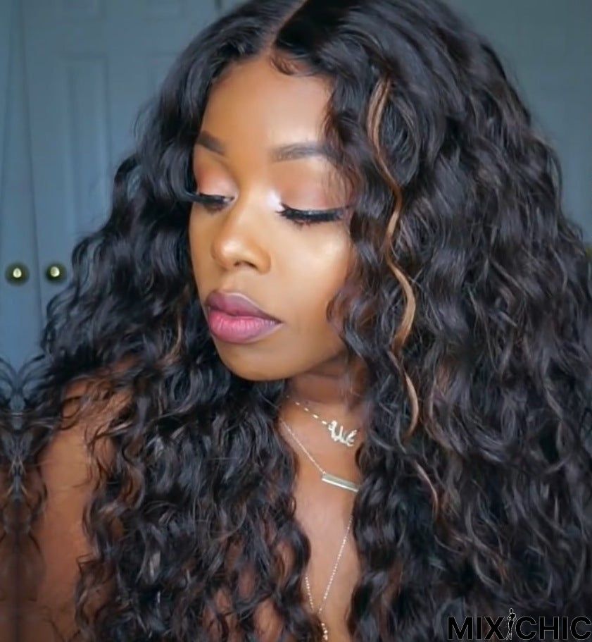 African Small Curly Wig Women's Long Curly Hair