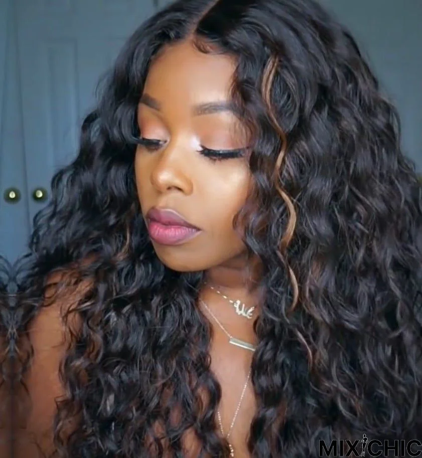 African Small Curly Wig Women's Long Curly Hair