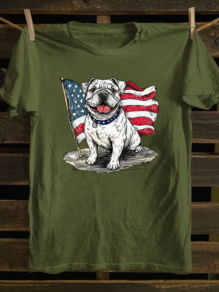 Bulldog 4th Of July T-shirt